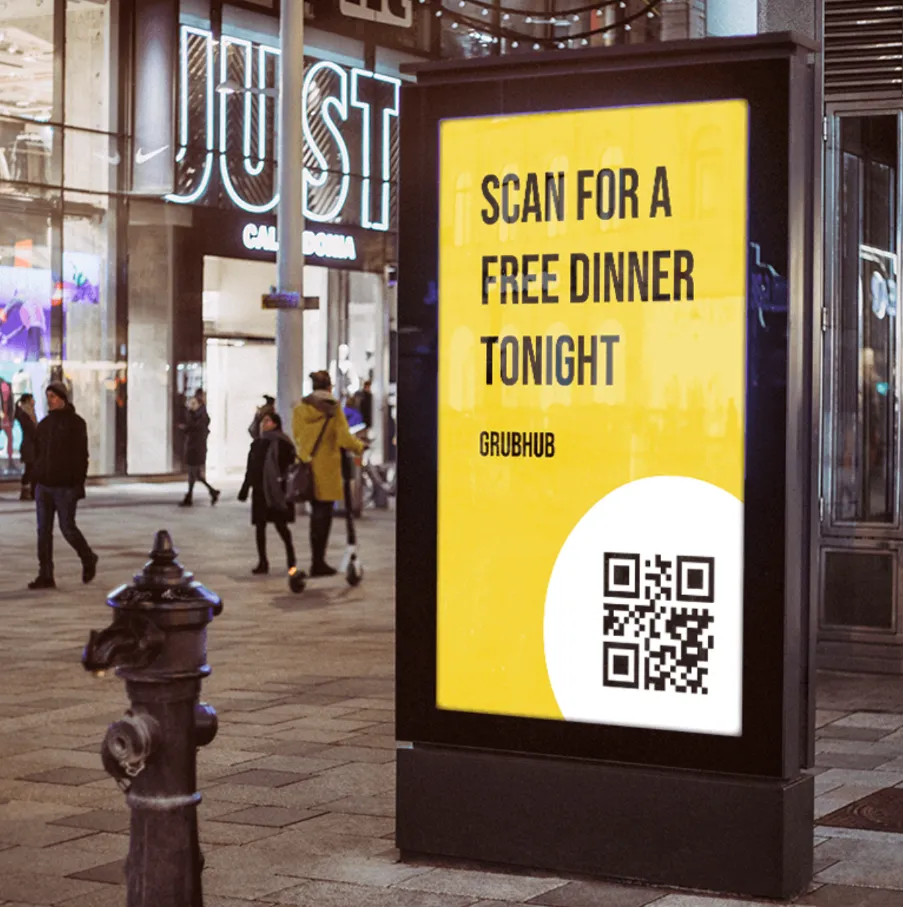 Grubhub QR code ad