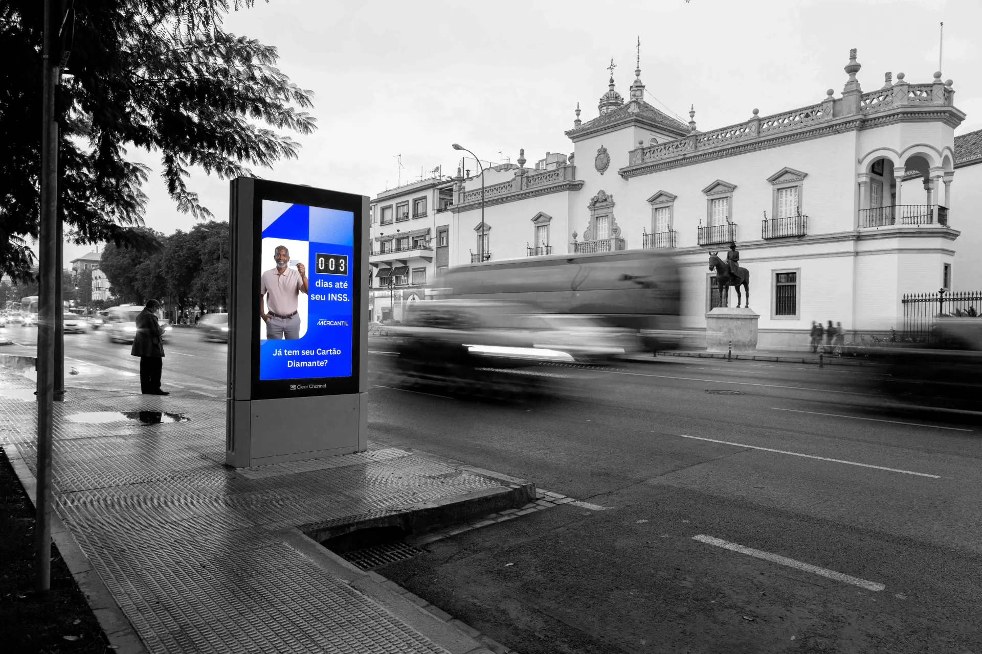 Compte à Rebours Paiement INSS - rendu sur écran DOOH