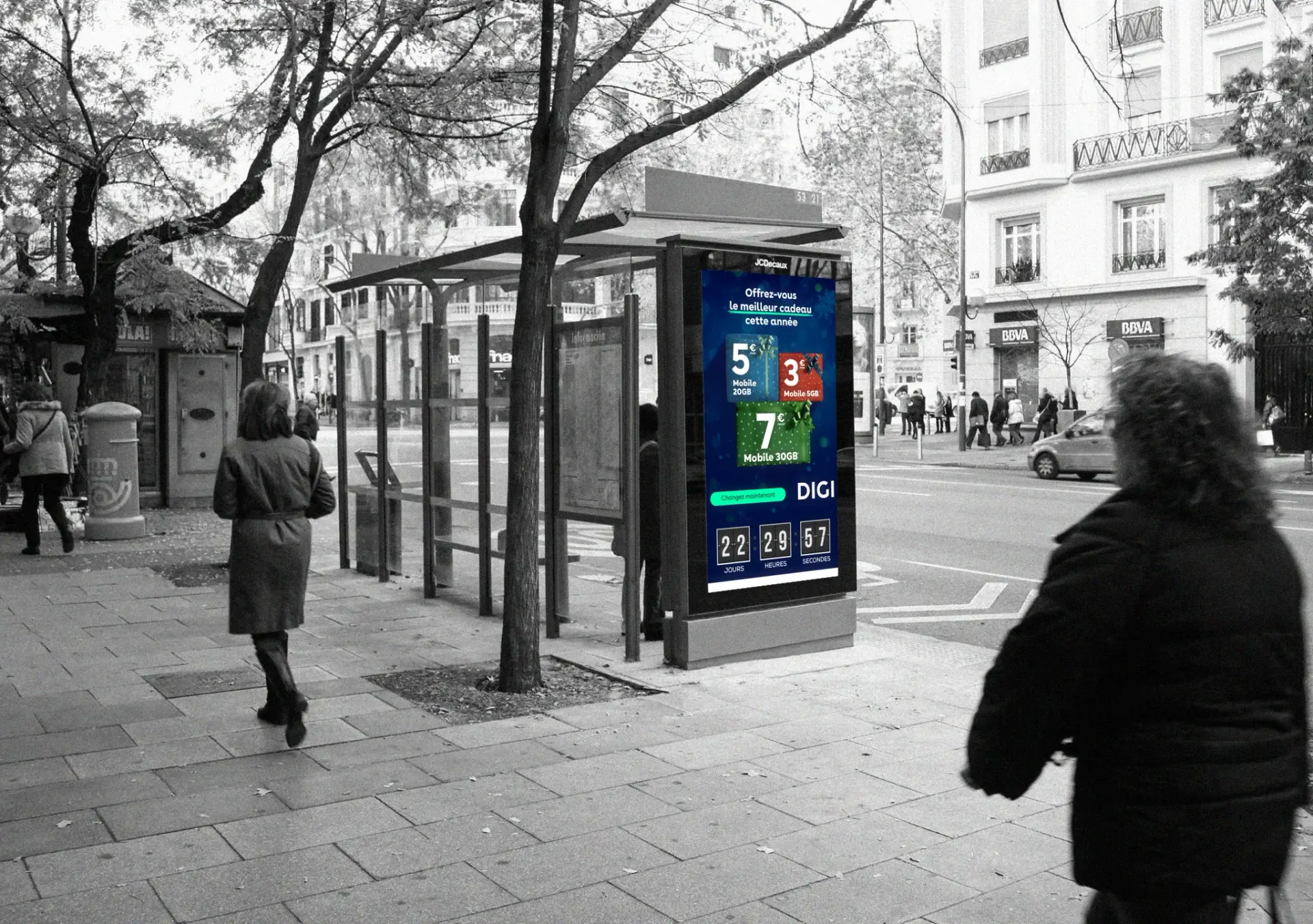 Holiday Offer Countdown - rendu sur écran DOOH