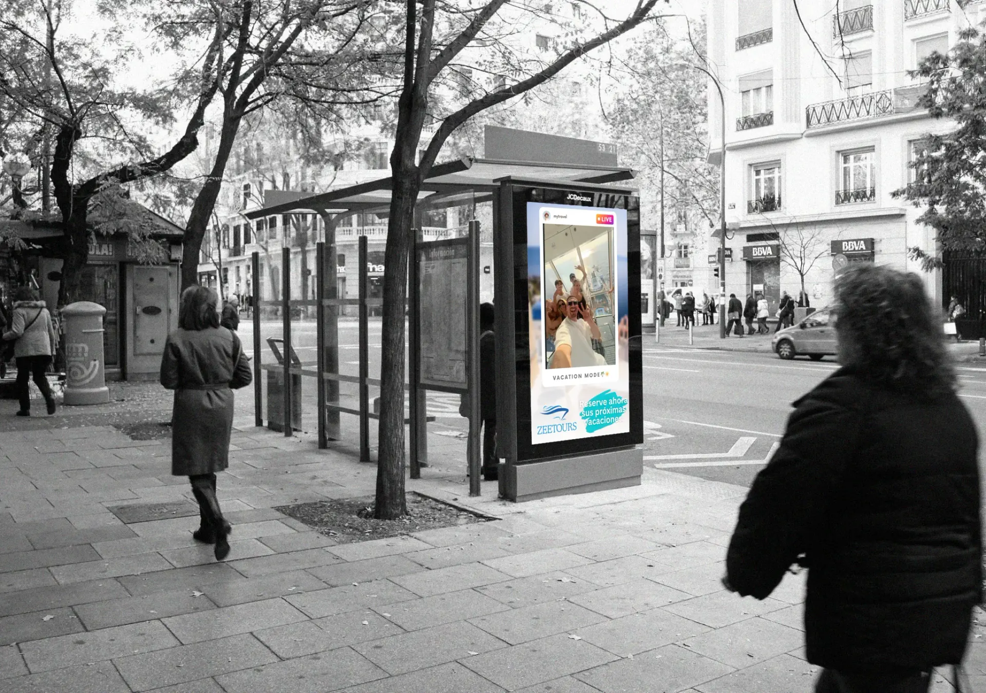 Travel Social Poster - on a DOOH screen