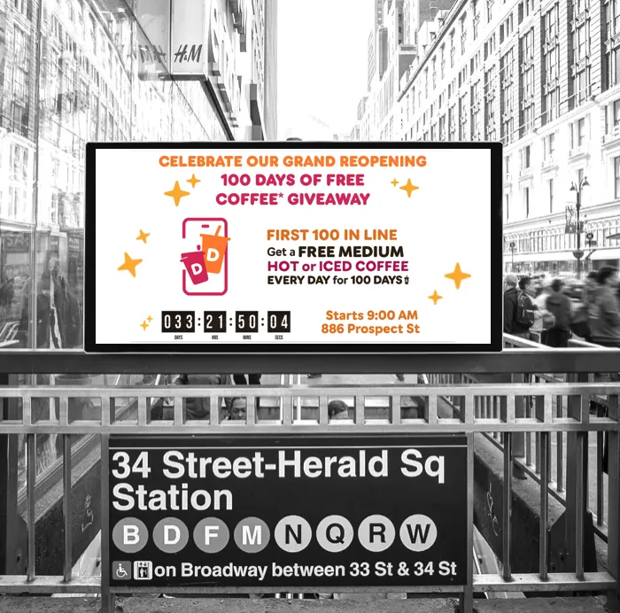 Creative running on a street screen